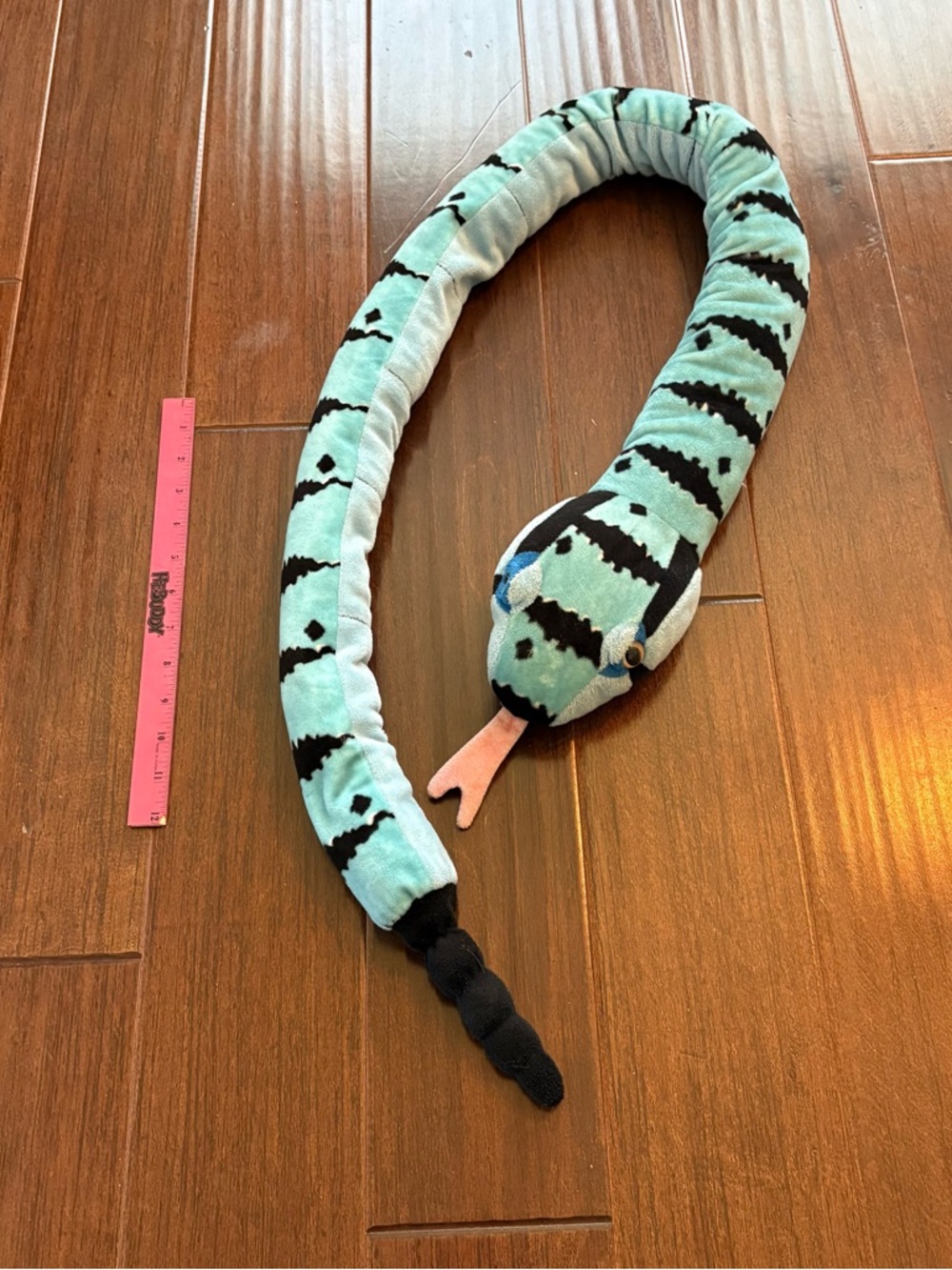Plush Rattlesnake / Snake Toy in Blue and Black